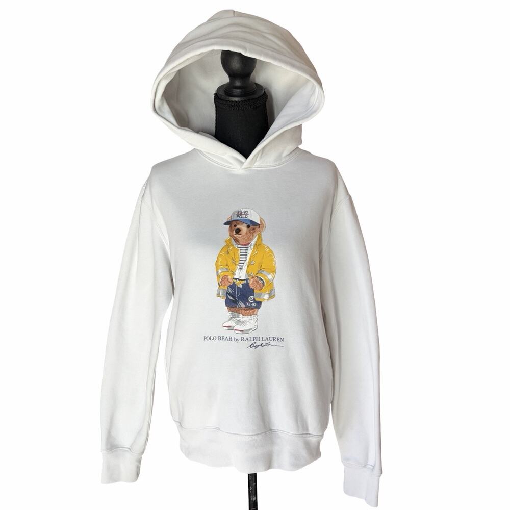 Polo Ralph Lauren CP-93 Polo Bear Fleece Hoodie White Size Small Sailing Bear